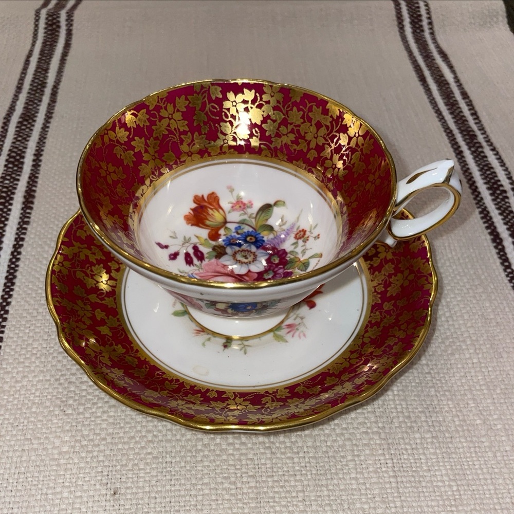 RARE Hammersley & Co England Bone China  Footed Tea Cup And Saucer set